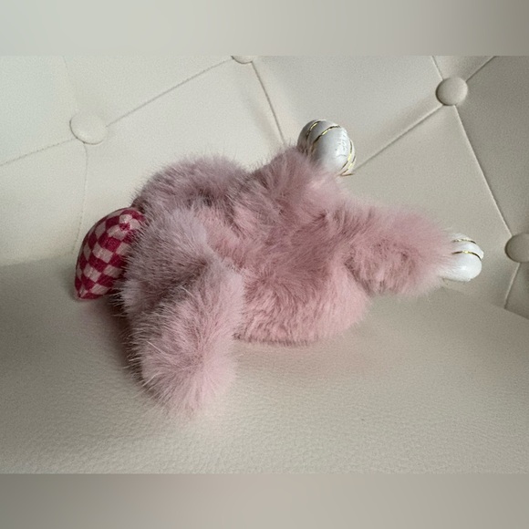 Dusty Rose Pink Mauve Soft Fluffy Plush Bunny Keychain Charm For Purse Backpack - Picture 6 of 7